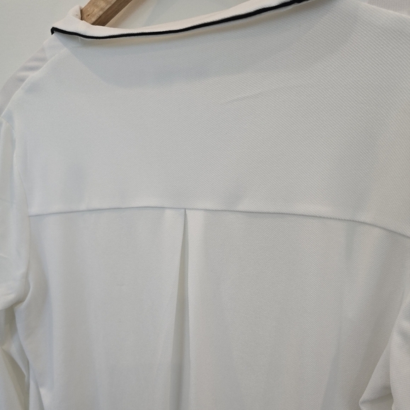 Next Ivory Off White Pullover Top Blouse with Black Piping Trim Size 10 - Picture 9 of 11